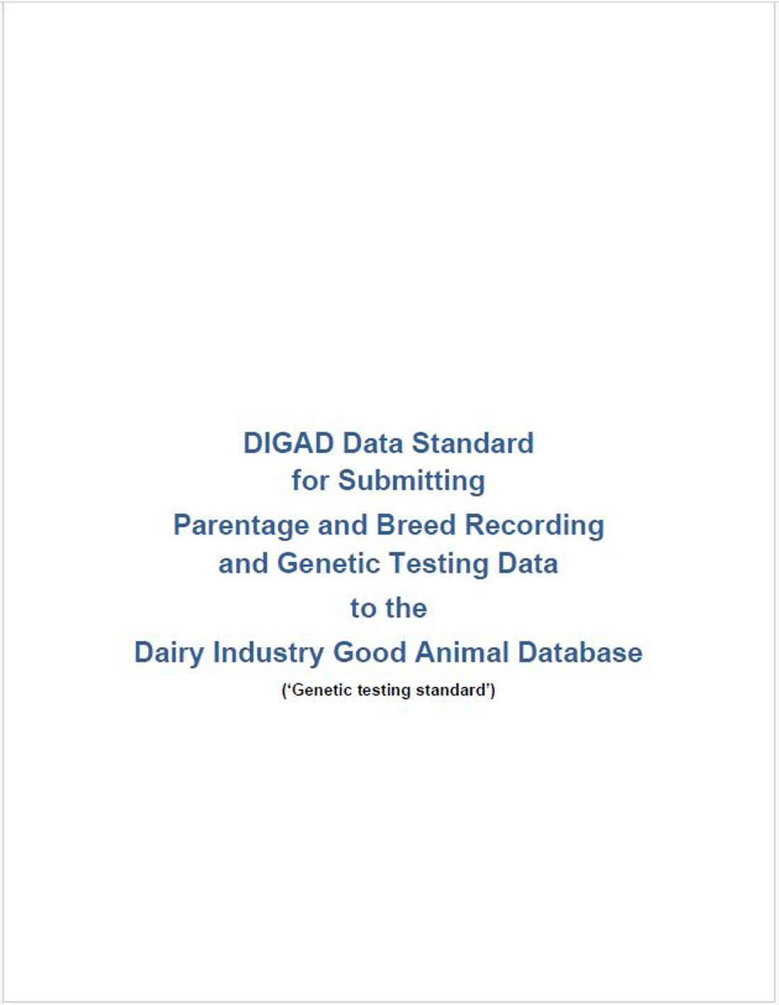 Digad Data Standard Parentage Breed Recording Genetic Testing Image
